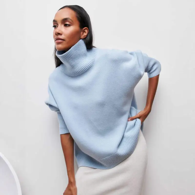 Women's Clothing Sweater Knitwear High Neck Round Neck Long Sleeves Tops Autumn and Winter Loose New Comfortable Keep Warm
Women's Clothing Sweater Knitwear High Neck Round Neck Long Sleeves Tops Autumn and Winter Loose New Comfortable Keep Warm