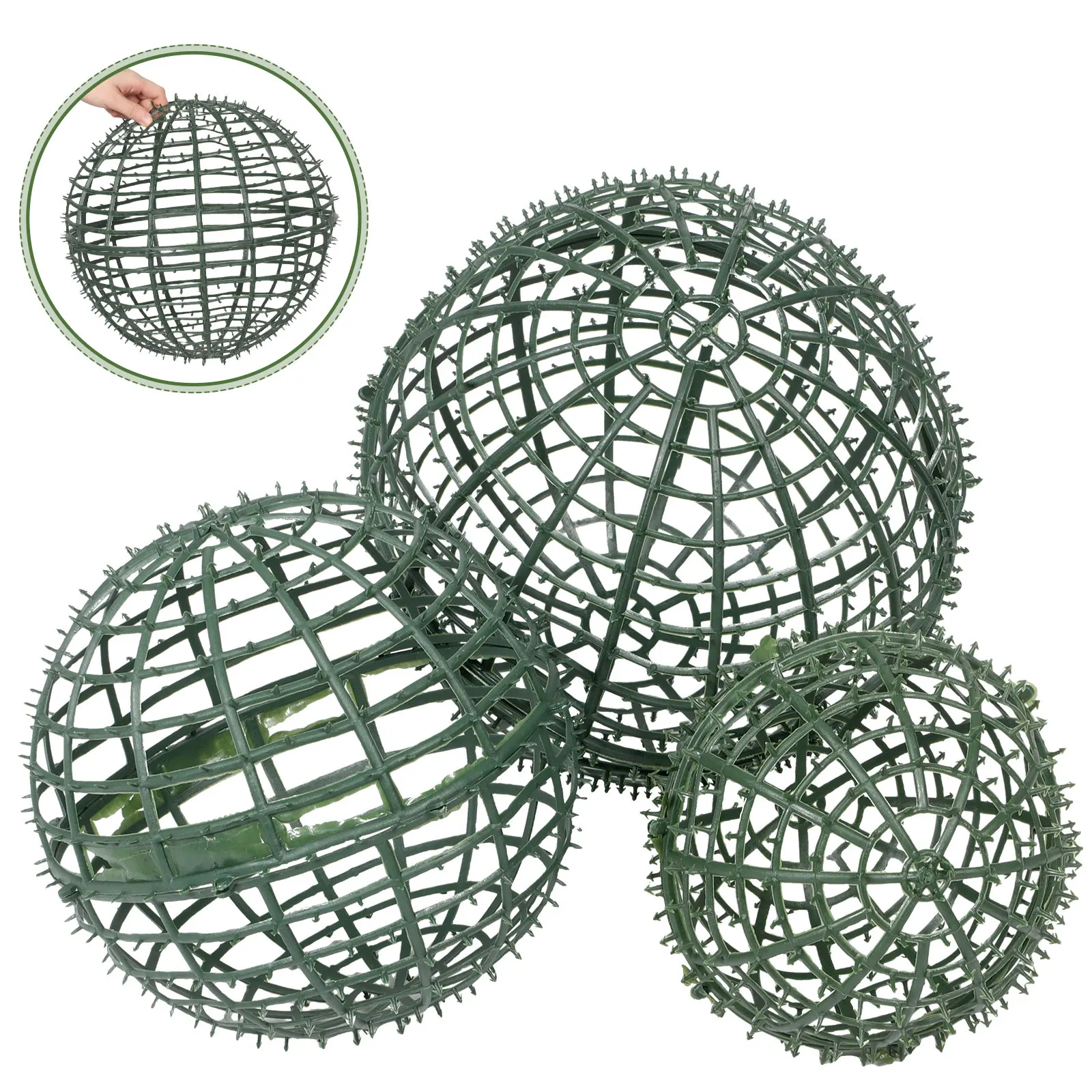 3Pcs Topiary Ball Cage Plastic Floral Arrangement Frame for DIY Wedding Decor Faux Green Garden Topiary Support Rack
3Pcs Topiary Ball Cage Plastic Floral Arrangement Frame for DIY Wedding Decor Faux Green Garden Topiary Support Rack