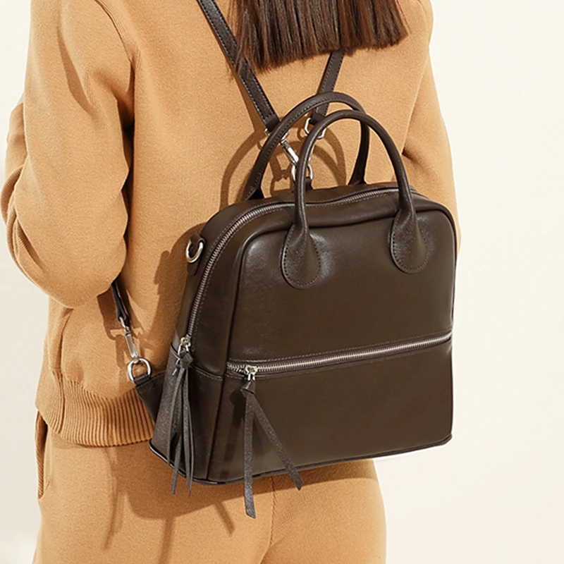 Burminsa Cowhide Genuine Leather Backpack For Women 2025 Luxury Designer College Girls School Bags Fashion Travel Shoulder Bags
Burminsa Cowhide Genuine Leather Backpack For Women 2025 Luxury Designer College Girls School Bags Fashion Travel Shoulder Bags