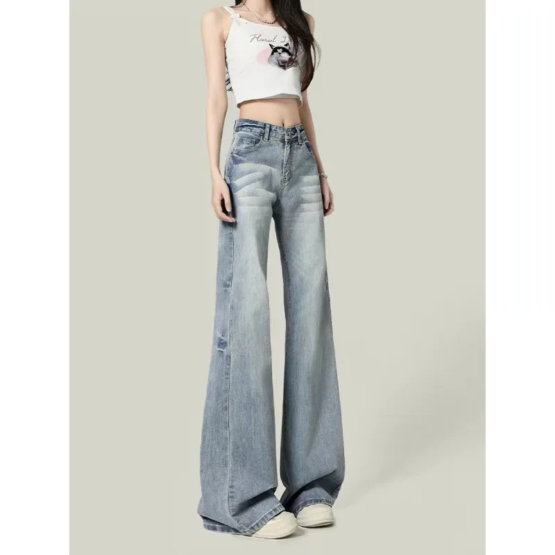 American Style High Street Wide Leg Micro Flared Jeans Women's Loose Slimming Drapey Floor-Length Pants Summer 2026
American Style High Street Wide Leg Micro Flared Jeans Women's Loose Slimming Drapey Floor-Length Pants Summer 2026