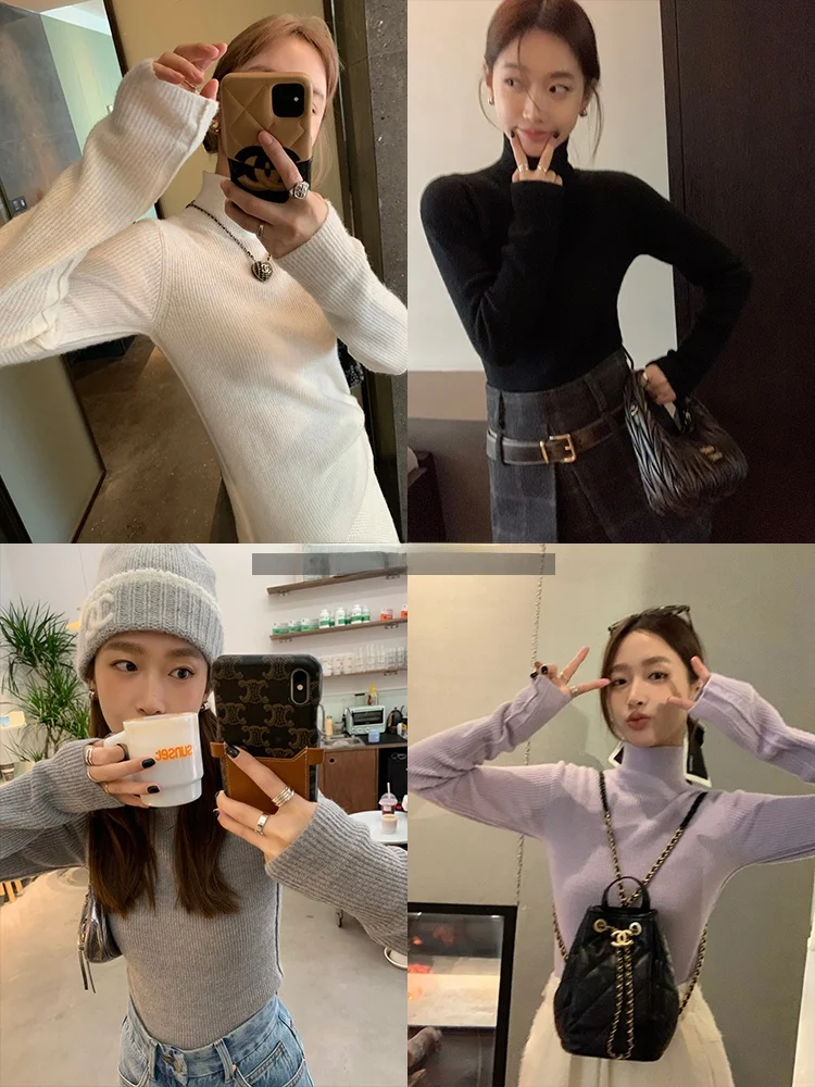 Женский шерстяной трикотаж с высоким воротником, новинка зимы, универсальная модная утягивающая основа с боковым разрезом, корейская основа для поездок на работу и ветер
Женский шерстяной трикотаж с высоким воротником, новинка зимы, универсальная модная утягивающая основа с боковым разрезом, корейская основа для поездок на работу и ветер