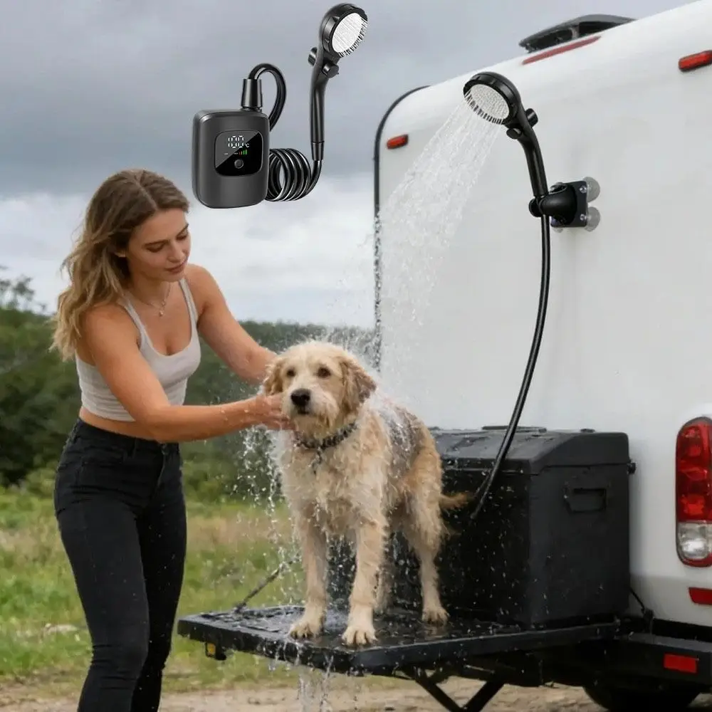 Waterproof Camping Shower Rechargeable High-Pressure Electric Shower Pump Digital Display Outdoor Shower Head Kit Car Washing
Waterproof Camping Shower Rechargeable High-Pressure Electric Shower Pump Digital Display Outdoor Shower Head Kit Car Washing