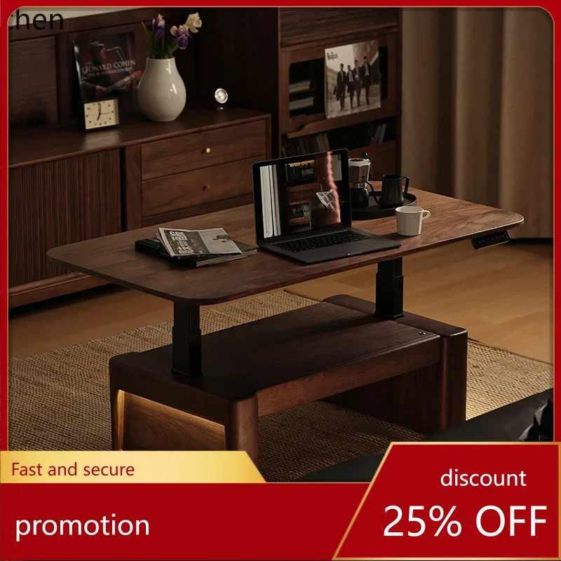 HXL Black Walnut Electric Lift Coffee Table Dining Table Dual-use Multi-functional Mobile Tea Table
HXL Black Walnut Electric Lift Coffee Table Dining Table Dual-use Multi-functional Mobile Tea Table