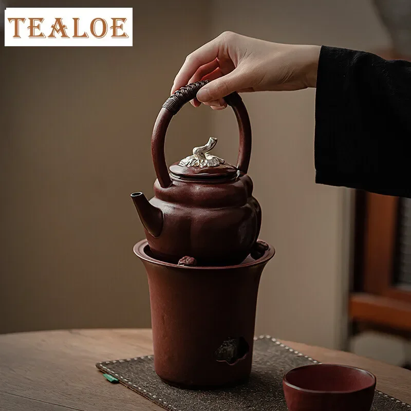 Zhiye Braised Persimmons Red Ruyi Boiling Tea Pot Set Retro High-handled Pot Alcohol Lamp Warmer Cooking Stove Infusions Teapots
Zhiye Braised Persimmons Red Ruyi Boiling Tea Pot Set Retro High-handled Pot Alcohol Lamp Warmer Cooking Stove Infusions Teapots