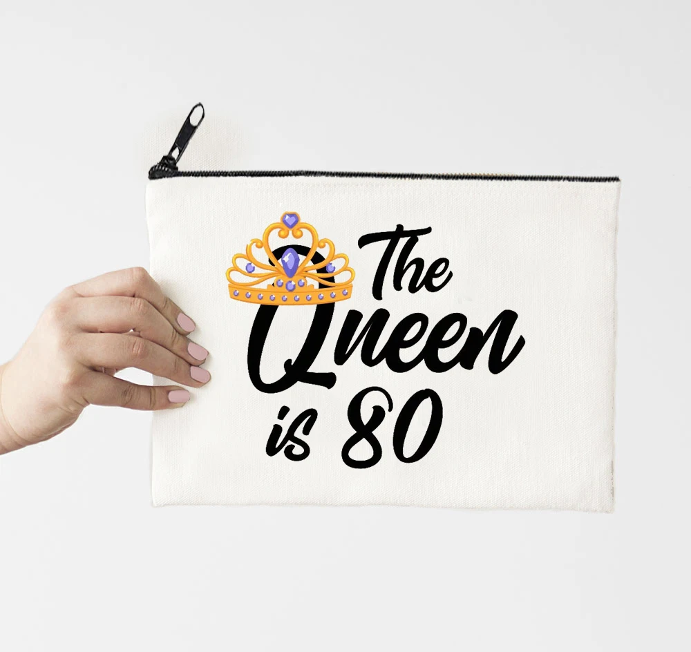 The Queen Is 80 Print Makeup Bag Cosmetic Cases Fashion Zipper Cosmetic Purses Queen Zipper Pouch Makeup Travel Bag
The Queen Is 80 Print Makeup Bag Cosmetic Cases Fashion Zipper Cosmetic Purses Queen Zipper Pouch Makeup Travel Bag