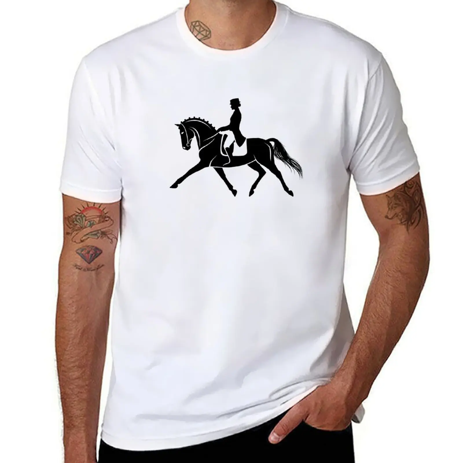 extended Detailed silhouette horse performing dressage of trot a T-Shirt Work Outdoor Short Sleeve Tee
extended Detailed silhouette horse performing dressage of trot a T-Shirt Work Outdoor Short Sleeve Tee