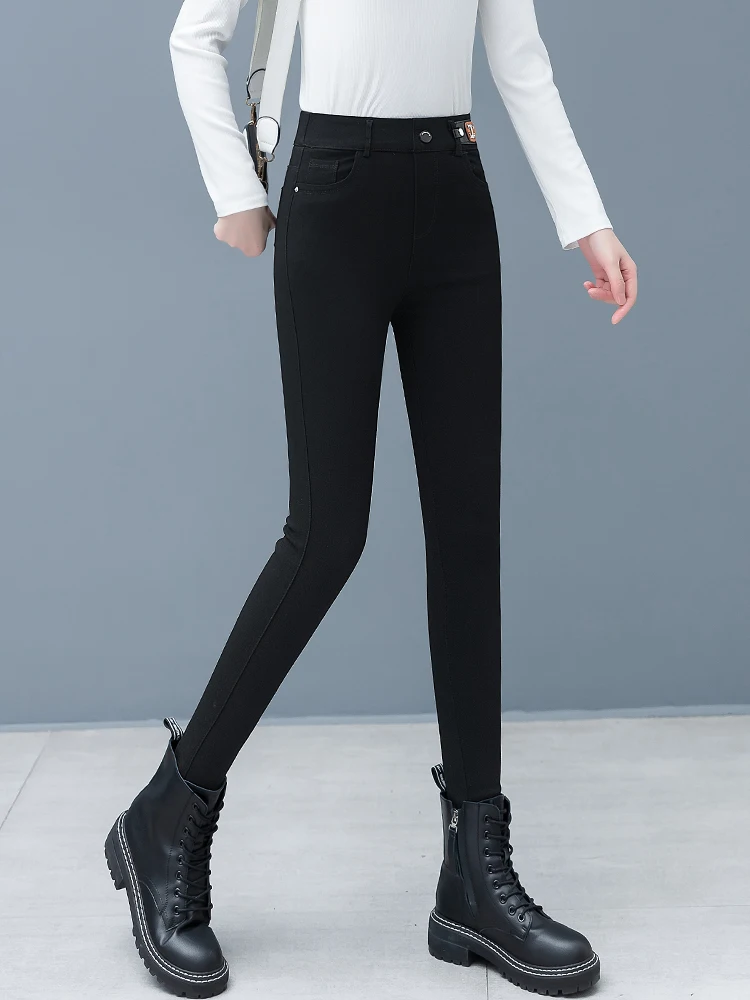 High Waist Thickened Fleece Lined Denim Capri Pants Women's Autumn Winter New Style Elastic Slim Fit Trousers Outerwear
High Waist Thickened Fleece Lined Denim Capri Pants Women's Autumn Winter New Style Elastic Slim Fit Trousers Outerwear