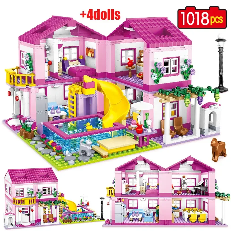 ZKZC 1018pcs City 1 Change 3 Summer Double-storey Villa House Building Blocks Friends Garden Flower Figures Bricks Toys Girls
ZKZC 1018pcs City 1 Change 3 Summer Double-storey Villa House Building Blocks Friends Garden Flower Figures Bricks Toys Girls