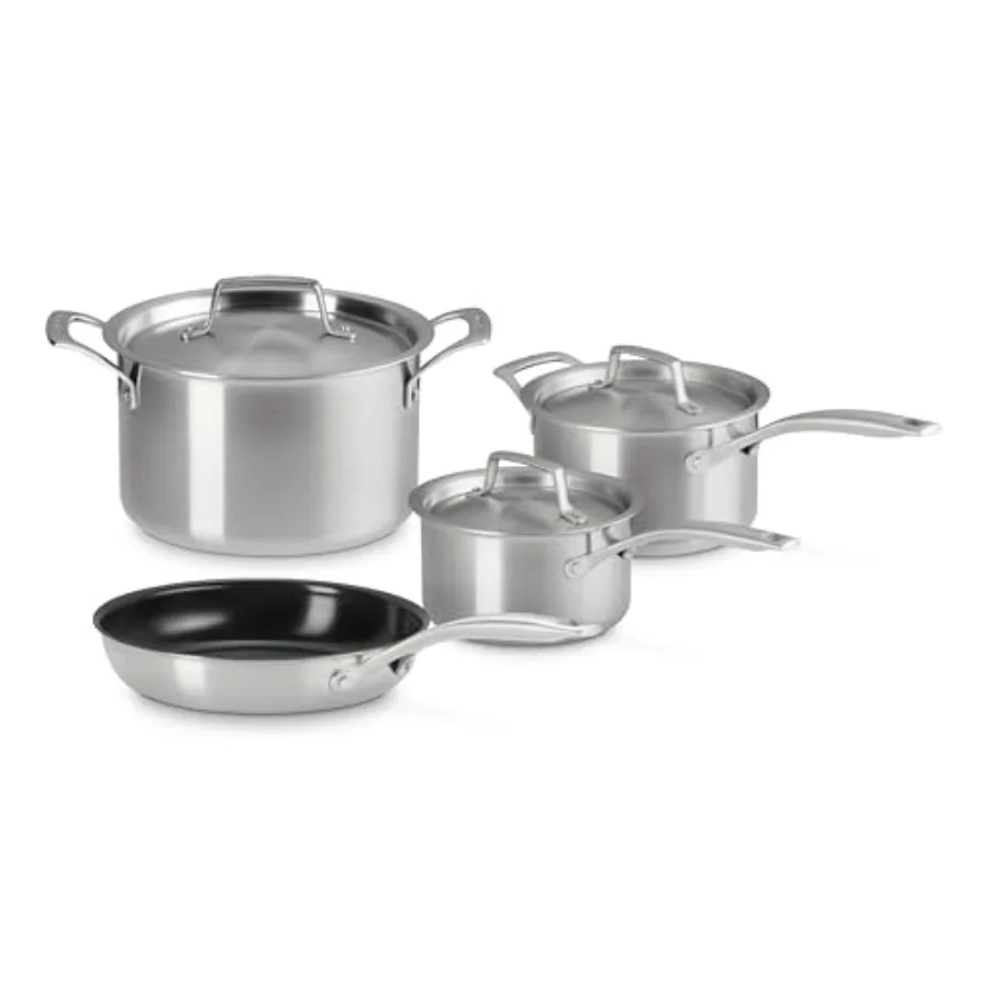 Essential Stainless Steel Set of 7 Cookware Set for Kitchen Cooking Silver Color Durable and Heat-Resistant with Non-Stick Inte
Essential Stainless Steel Set of 7 Cookware Set for Kitchen Cooking Silver Color Durable and Heat-Resistant with Non-Stick Inte