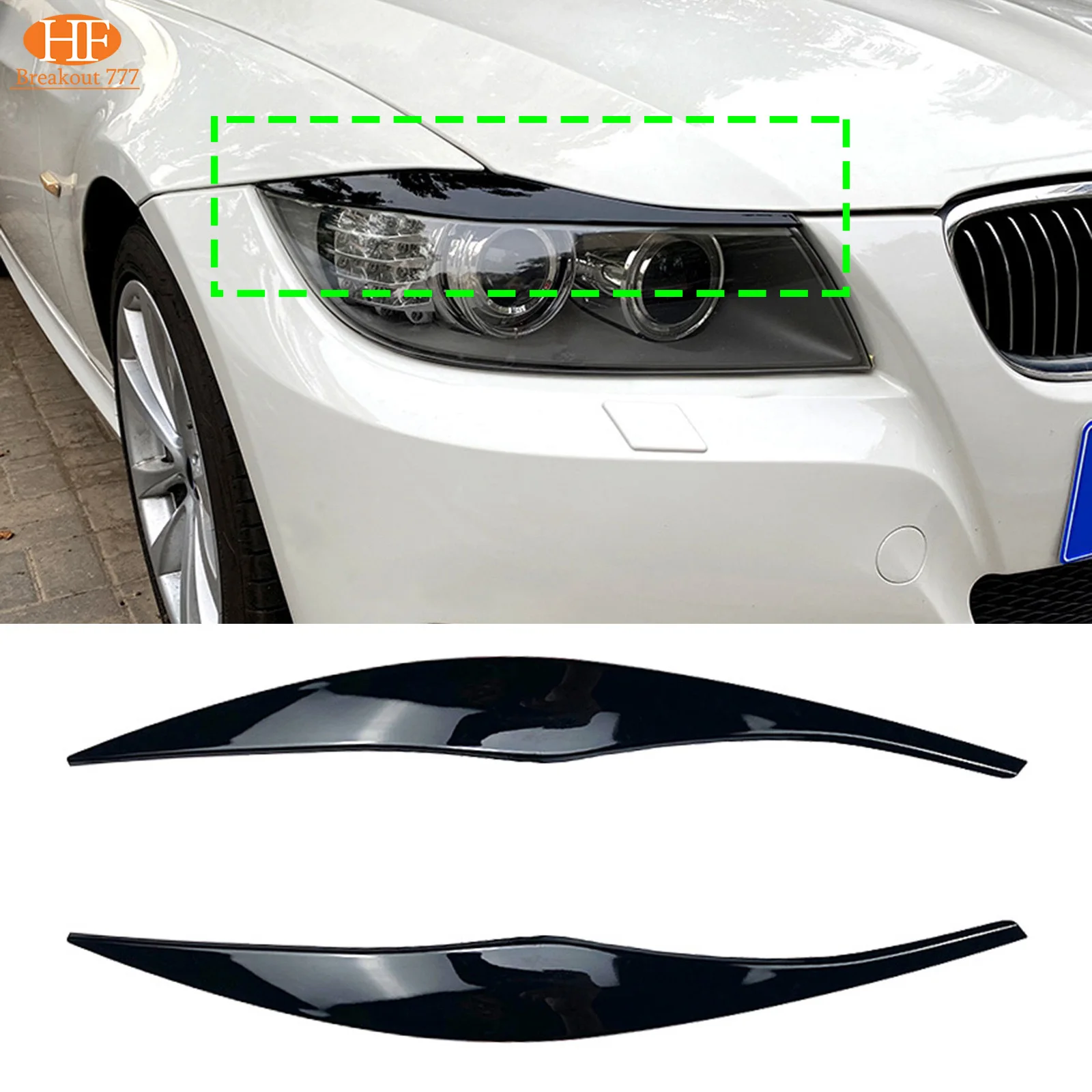 2Pcs Car Headlight Lamp Eyebrows Cover Trim Stickers Gloss Black Car Eyelids Lids ABS Carbon For BMW 3 Series E90 E91 2005-2012
2Pcs Car Headlight Lamp Eyebrows Cover Trim Stickers Gloss Black Car Eyelids Lids ABS Carbon For BMW 3 Series E90 E91 2005-2012