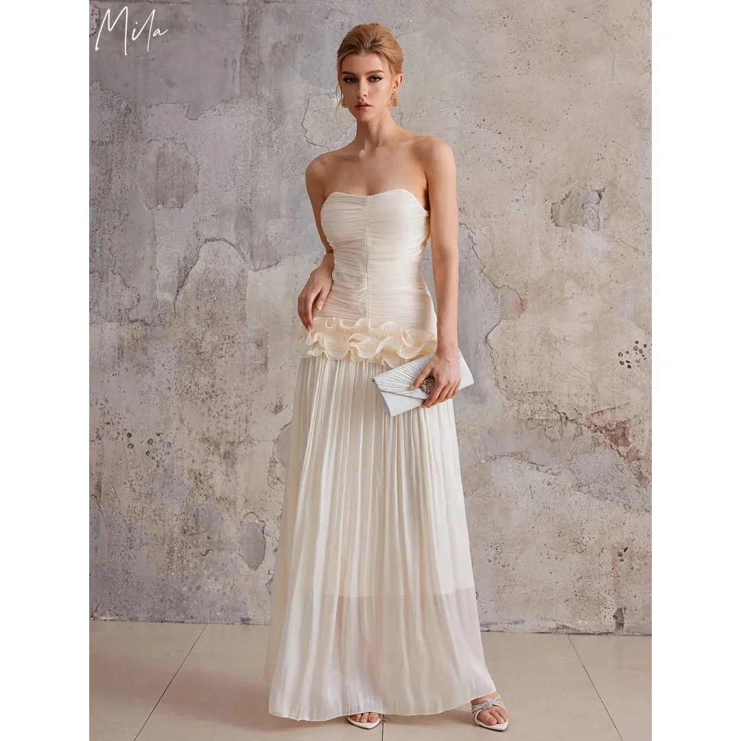 Mila Customized White Strapless A-line Tiered Ruffle Prom Dress Sleeveless Simple Vestidos De Noche Floor-Length Formal Evening
Mila Customized White Strapless A-line Tiered Ruffle Prom Dress Sleeveless Simple Vestidos De Noche Floor-Length Formal Evening