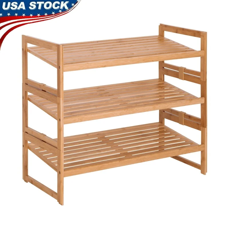 Bamboo 3 Tier Shoe Rack Organizer Holds 9 Pairs Adjustable Shelves Durable Indoor Storage Display Short Boots Sandals Unisex
Bamboo 3 Tier Shoe Rack Organizer Holds 9 Pairs Adjustable Shelves Durable Indoor Storage Display Short Boots Sandals Unisex