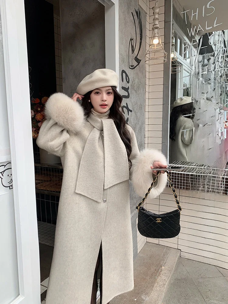 Apodite Double-Faced Woolen Coat Women's Winter High-End Feelings Medium-Length Jaet Sve Opening Soft Camere
Apodite Double-Faced Woolen Coat Women's Winter High-End Feelings Medium-Length Jaet Sve Opening Soft Camere