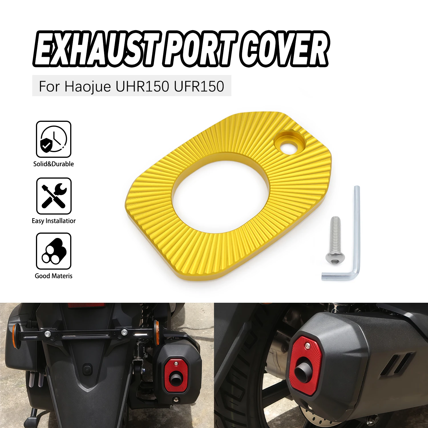 For HAOJUE UHR 125 UHR150 CNC Aluminum Convenient Durable Motorcycle Parts Exhaust Nozzle Decorative Cover
For HAOJUE UHR 125 UHR150 CNC Aluminum Convenient Durable Motorcycle Parts Exhaust Nozzle Decorative Cover