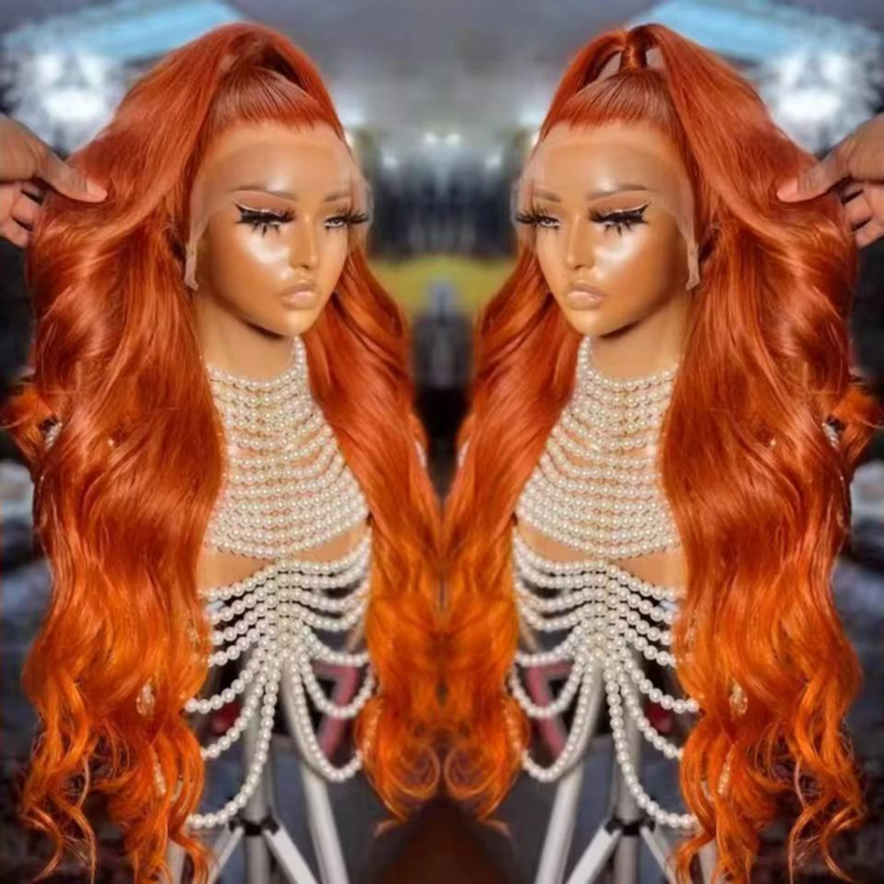 13X4X1 HD Lace Front Wig Soft Synthetic Body Wave Preplucked Hairline Glueless Wigs Orange Honey Blonde Ginger Color Daily Party
13X4X1 HD Lace Front Wig Soft Synthetic Body Wave Preplucked Hairline Glueless Wigs Orange Honey Blonde Ginger Color Daily Party