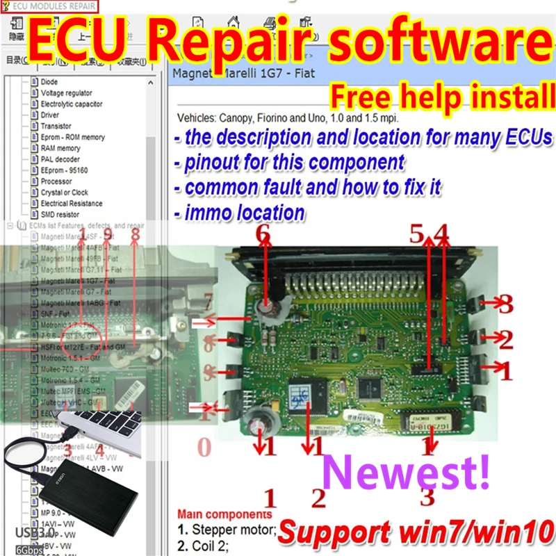 2023 ECU Repair Software ECU Modules Repair Pinout Immo Location Including Multimeters Transistor EEprom Defects Car Repair Tool
2023 ECU Repair Software ECU Modules Repair Pinout Immo Location Including Multimeters Transistor EEprom Defects Car Repair Tool