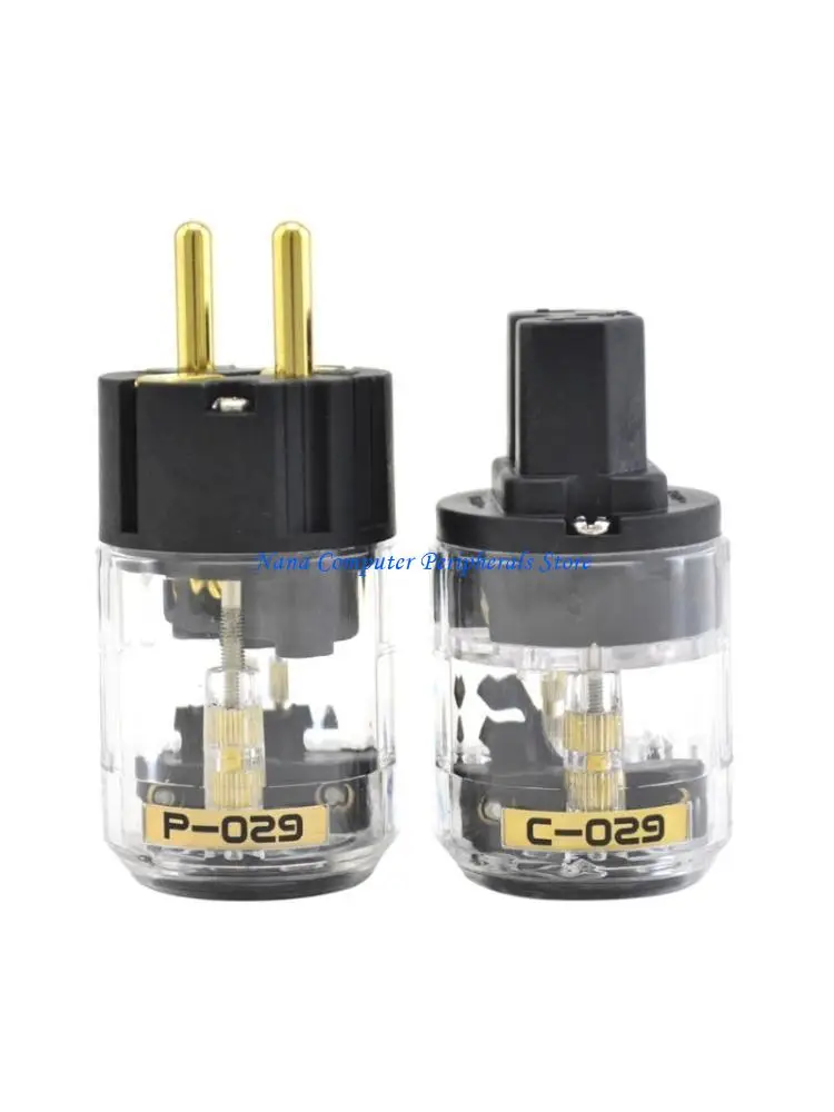 F68C 1Set P-029 and C-029 Fine Copper Gold Plated EU Power Plug Replacement Plug & Connector for IEC Power Cord Cable
F68C 1Set P-029 and C-029 Fine Copper Gold Plated EU Power Plug Replacement Plug & Connector for IEC Power Cord Cable
