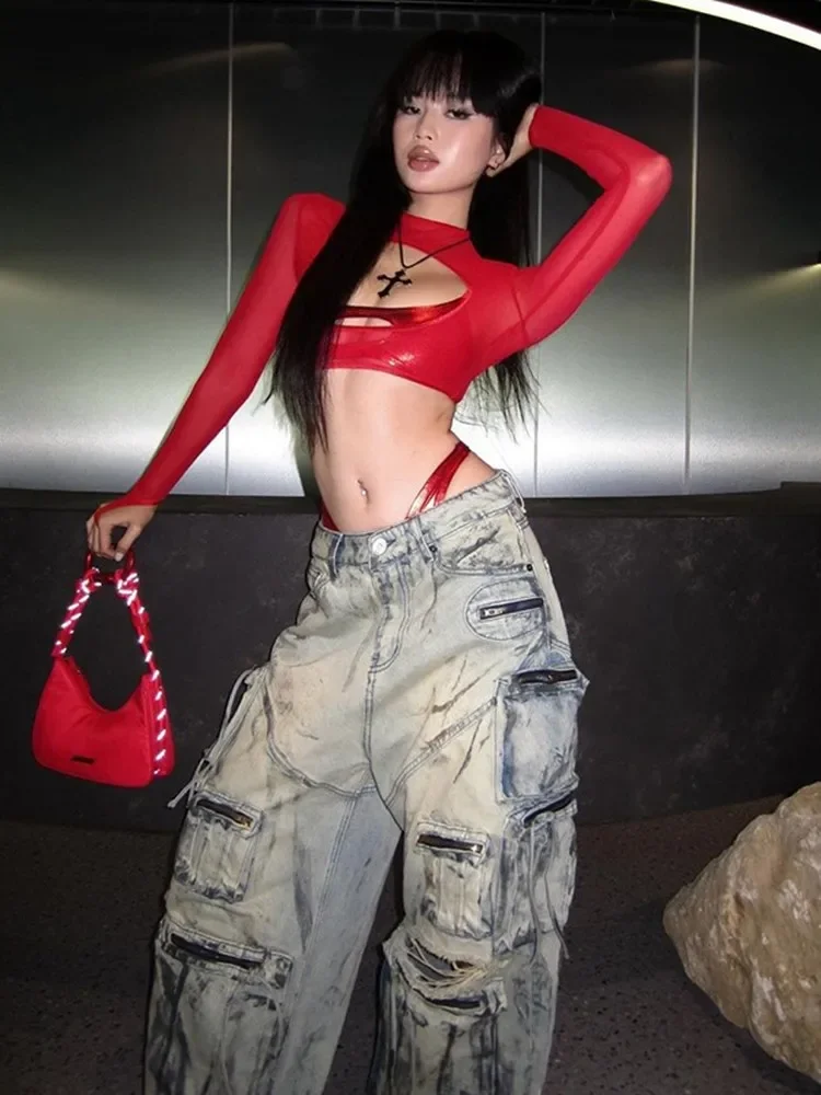 2 Pcs Set T Shirts For Women Rave Outfits Hollow Out Mesh Crop Top Skinny Camisole See Through Y2k Clothes Mini Ropa De Mujer
2 Pcs Set T Shirts For Women Rave Outfits Hollow Out Mesh Crop Top Skinny Camisole See Through Y2k Clothes Mini Ropa De Mujer