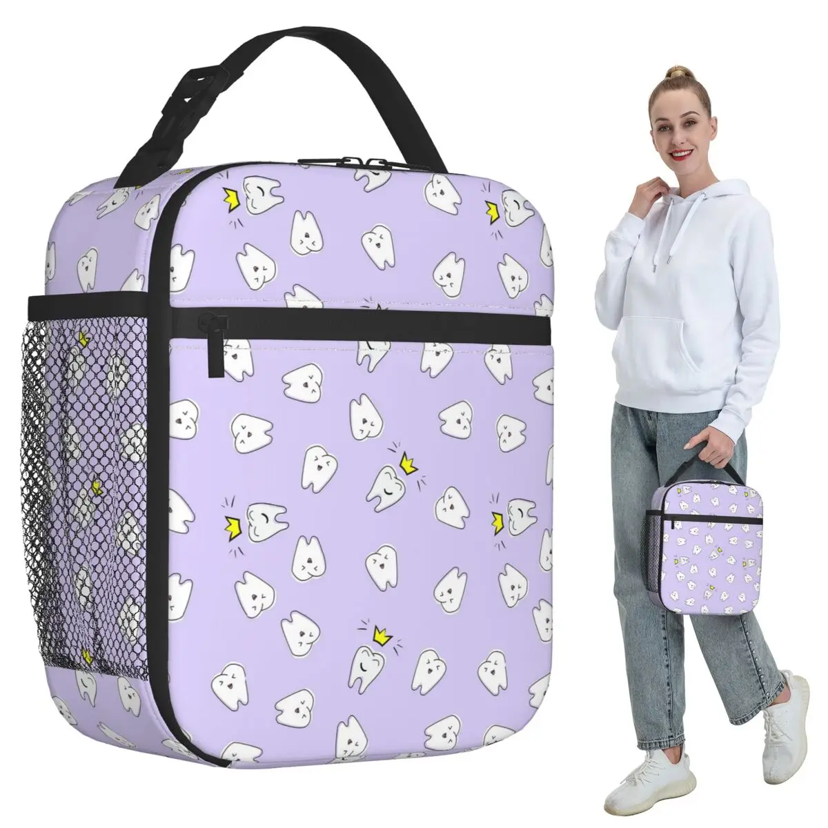 Cartoon Tooth Dental Fairy Insulated Lunch Bag for Women Office Cooler Thermal Food Box Tote Leakproof Lunch Boxes Container
Cartoon Tooth Dental Fairy Insulated Lunch Bag for Women Office Cooler Thermal Food Box Tote Leakproof Lunch Boxes Container