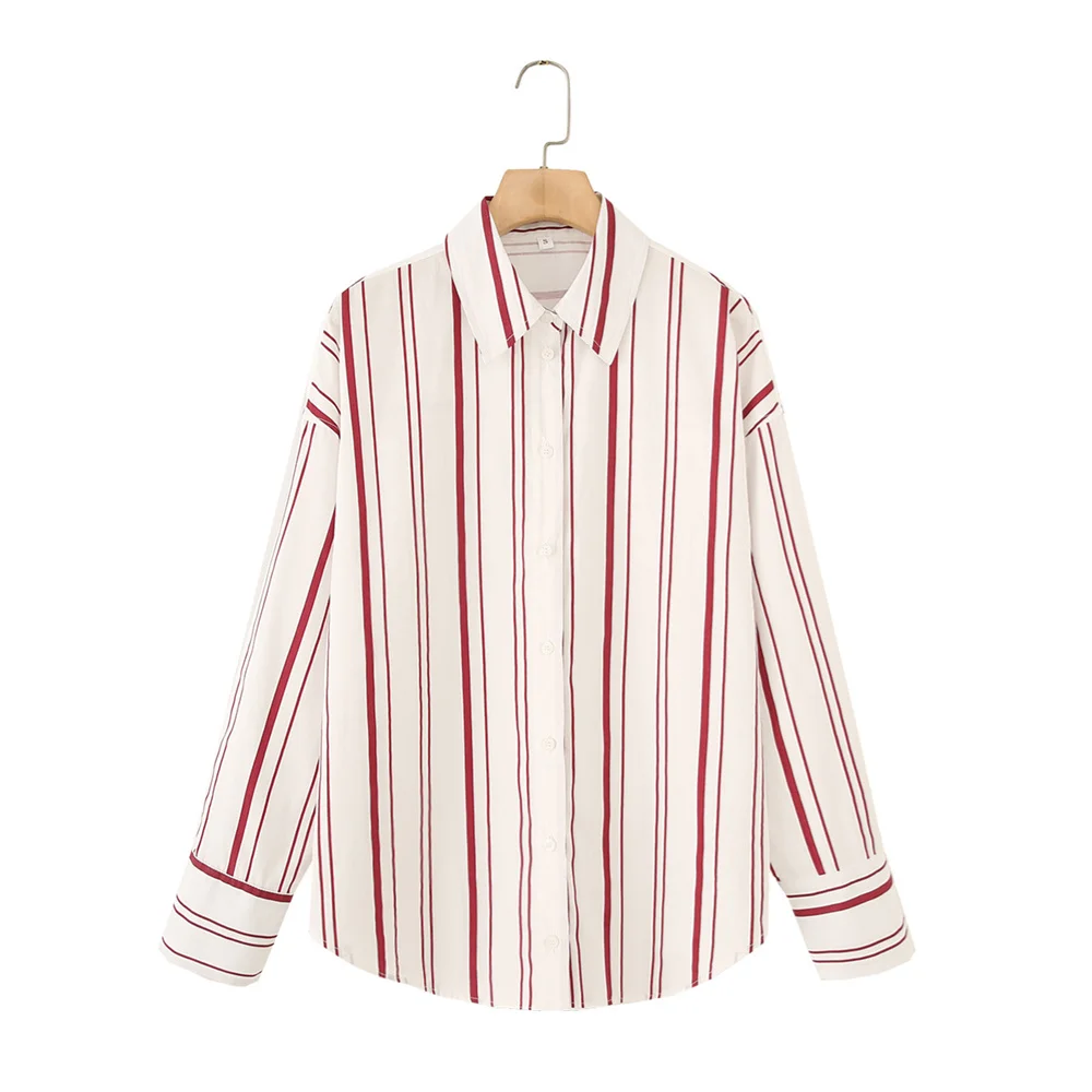 UNIZERA women's striped long sleeved lapel shirt with flip button decoration for spring and summer new casual women's clothing
UNIZERA women's striped long sleeved lapel shirt with flip button decoration for spring and summer new casual women's clothing
