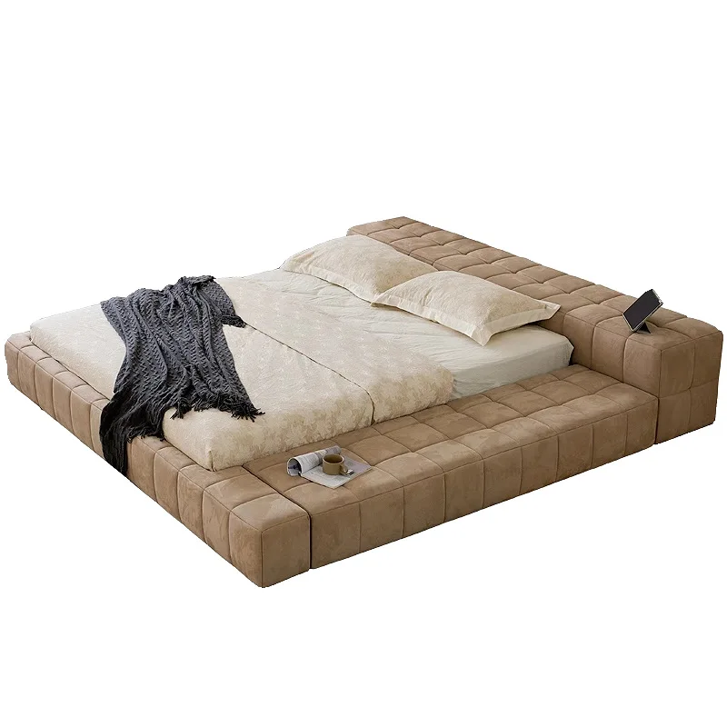 Wabi-sabi wind leather bed simple modern double bed small square minimalist lattice bed master bedroom Internet celebrity tatami
Wabi-sabi wind leather bed simple modern double bed small square minimalist lattice bed master bedroom Internet celebrity tatami