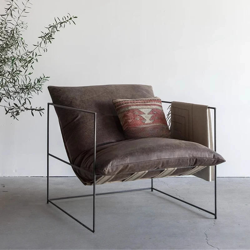 Nordic modern Internet celebrities ins wind wrought iron simple fabric single lazy bedroom sofa chair
Nordic modern Internet celebrities ins wind wrought iron simple fabric single lazy bedroom sofa chair