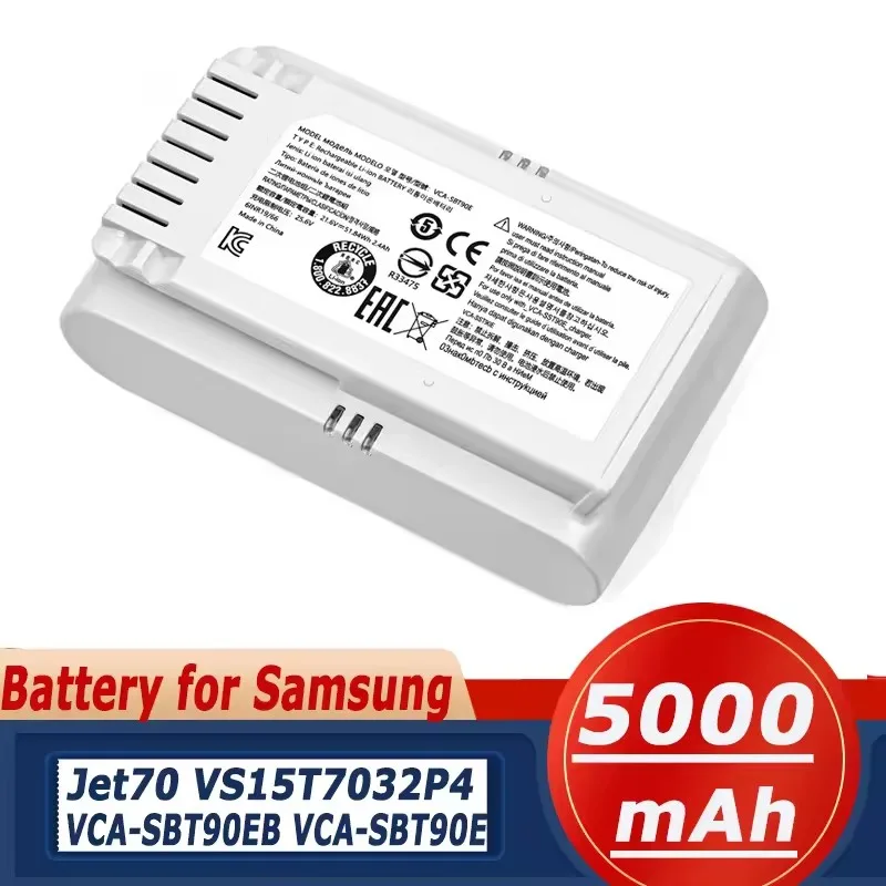5000mAh Dust collector battery For samsung VS15T7032P4 VCA-SBT90E,VS15R8542S1,Jet90E pet,Jet70 turbo,Jet70 Pro,Jet70 complete
5000mAh Dust collector battery For samsung VS15T7032P4 VCA-SBT90E,VS15R8542S1,Jet90E pet,Jet70 turbo,Jet70 Pro,Jet70 complete
