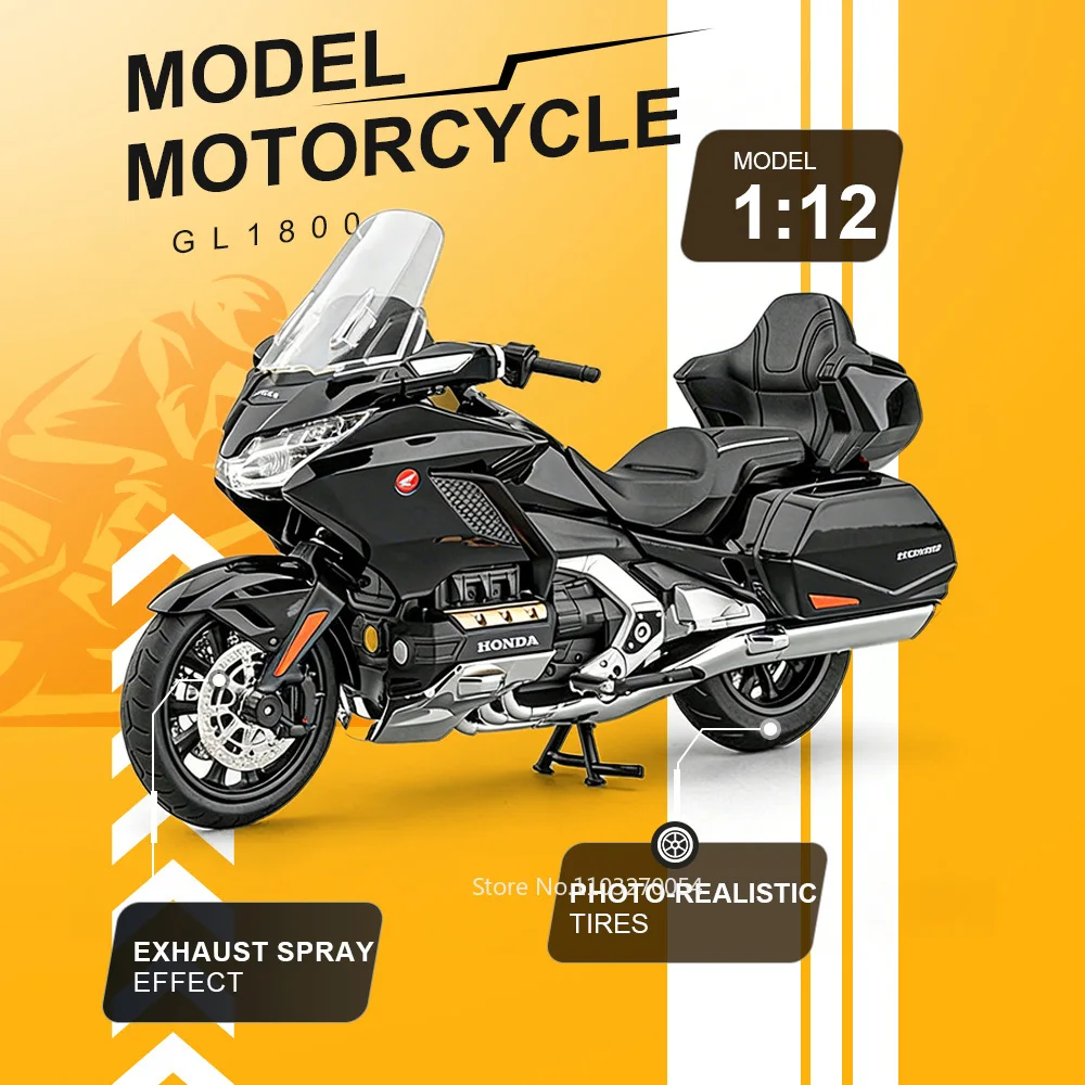 1:12 Honda GL1800 Alloy Model Diecast Motorcycle Toys Car Front Wheel Steering Sound Light Shock Absorption Motorbick Boy's Gift
1:12 Honda GL1800 Alloy Model Diecast Motorcycle Toys Car Front Wheel Steering Sound Light Shock Absorption Motorbick Boy's Gift