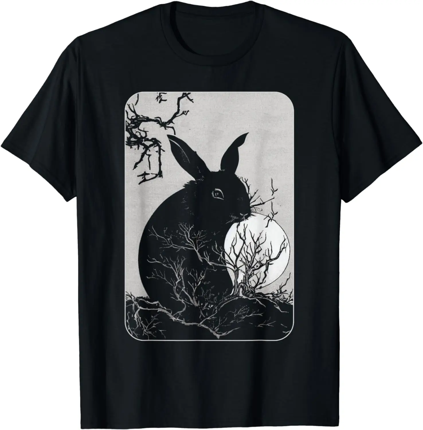Gothic Moon and Rabbit Lover Bunny Black T-Shirt for Men Women Vintage T Shirt Casual COTTON Daily Four Seasons Tees
Gothic Moon and Rabbit Lover Bunny Black T-Shirt for Men Women Vintage T Shirt Casual COTTON Daily Four Seasons Tees