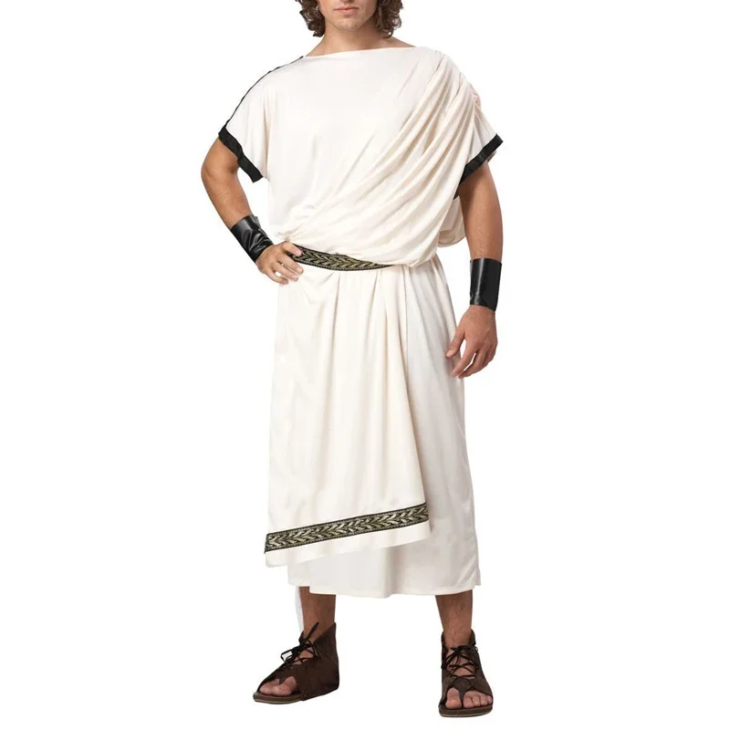 Adults Halloween Cosplay Costume White Greek Toga Robe for Men Medieval Costume Roman Solider Party Fancy Outfit
Adults Halloween Cosplay Costume White Greek Toga Robe for Men Medieval Costume Roman Solider Party Fancy Outfit