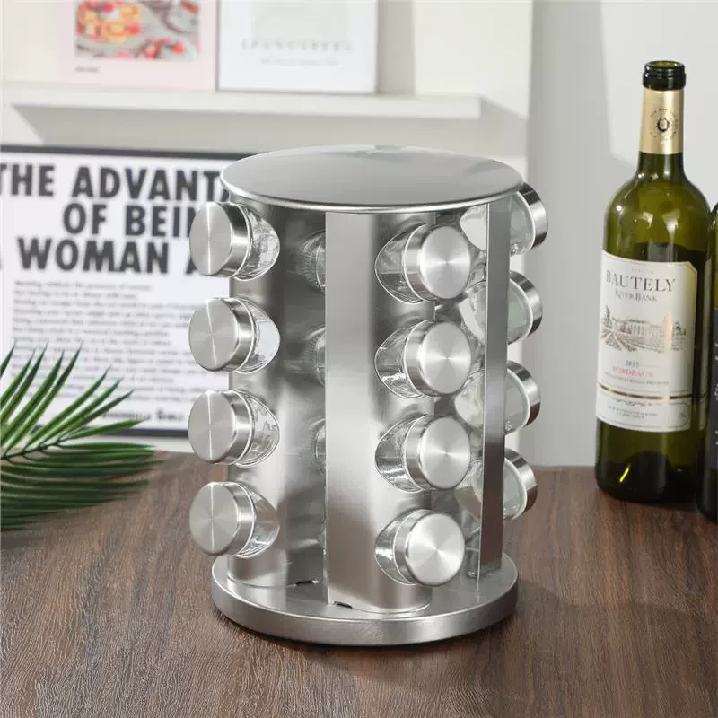 Stainless Steel Rotating Seasoning Rack Kitchen Supplie Seasoning Jar Set Herb And Spice Tools Glass Spice Jar Condiments Shelf
Stainless Steel Rotating Seasoning Rack Kitchen Supplie Seasoning Jar Set Herb And Spice Tools Glass Spice Jar Condiments Shelf