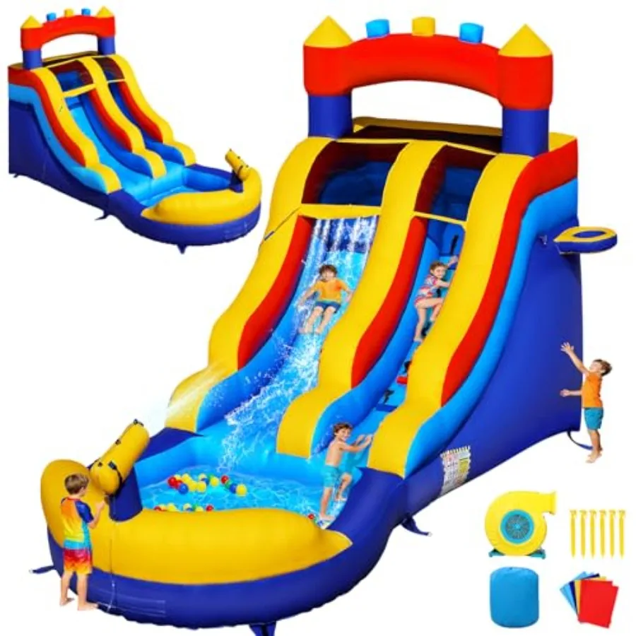 Commercial inflatable water slide for birthday parties PVC blue 219.8FT with 750W blower and built-in water pipe for quick infl
Commercial inflatable water slide for birthday parties PVC blue 219.8FT with 750W blower and built-in water pipe for quick infl