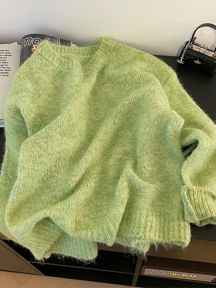 Women's Green Pullover Sweater Harajuku Y2k 90s Long Sleeve Oversize Knitted Cashmere Sweaters Vintage 2000s Clothes Autumn 2024
Women's Green Pullover Sweater Harajuku Y2k 90s Long Sleeve Oversize Knitted Cashmere Sweaters Vintage 2000s Clothes Autumn 2024
