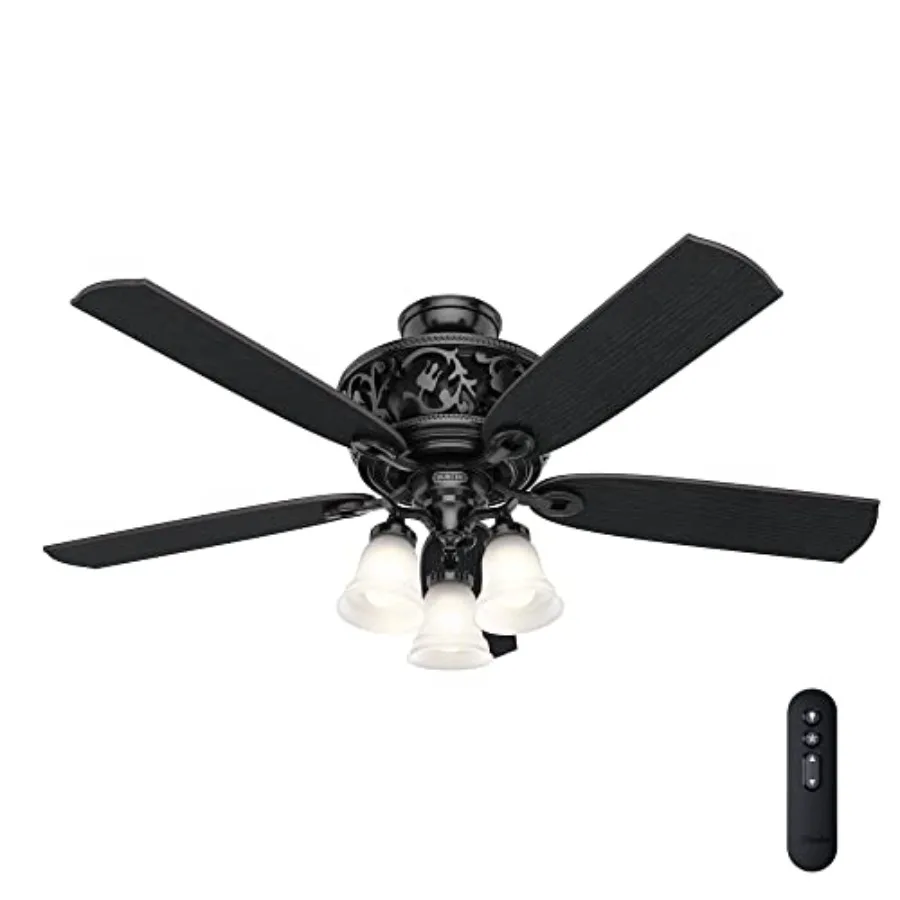 54 inch Indoor Ceiling Fan with LED Lights and Remote Control - Standard Mount Black Ceiling Fan, 5 Blades, For Bedroom, Living
54 inch Indoor Ceiling Fan with LED Lights and Remote Control - Standard Mount Black Ceiling Fan, 5 Blades, For Bedroom, Living