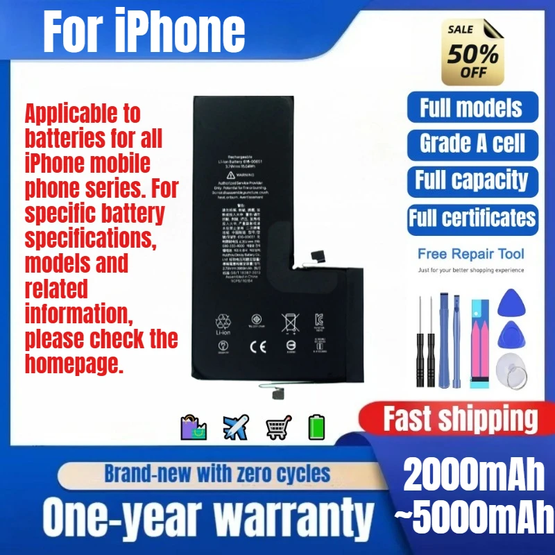 Battery for IPhone XS/XSM/XR/11/11Pro/11PM/12mini/12Pro/12PM/13mini/13Pro/14/14P/14Pro/14PM/15/15P/15Pro/15PM/16/16P/16Pro/16PM
Battery for IPhone XS/XSM/XR/11/11Pro/11PM/12mini/12Pro/12PM/13mini/13Pro/14/14P/14Pro/14PM/15/15P/15Pro/15PM/16/16P/16Pro/16PM