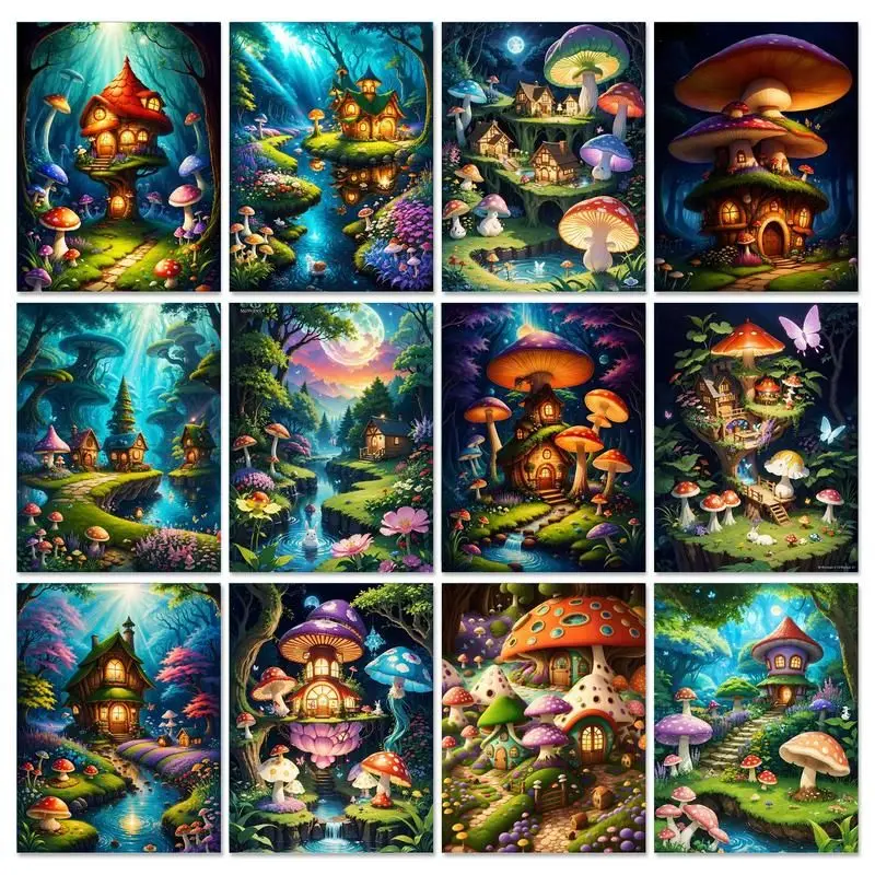 GATYZTORY Oil Painting By Numbers Mushroom Houses Kits For Adults Handpainted Diy Coloring By Number Home Decoration
GATYZTORY Oil Painting By Numbers Mushroom Houses Kits For Adults Handpainted Diy Coloring By Number Home Decoration