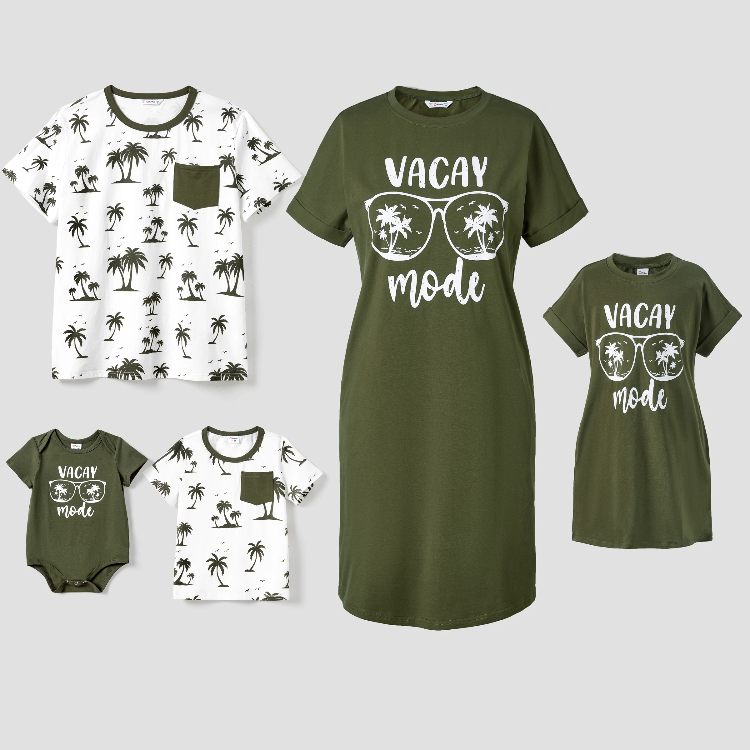 PP PatPat Family Matching Sets Allover Printed T-Shirt and Army Green Glasses Pattern T-Shirt Dress with Pockets
PP PatPat Family Matching Sets Allover Printed T-Shirt and Army Green Glasses Pattern T-Shirt Dress with Pockets