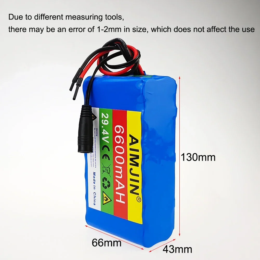 29.4V Rechargeable Battery, For LED/Lamp/Camera with BMS 24V/29.4V 7S2P 6.6Ah 18650 Battery pack
29.4V Rechargeable Battery, For LED/Lamp/Camera with BMS 24V/29.4V 7S2P 6.6Ah 18650 Battery pack