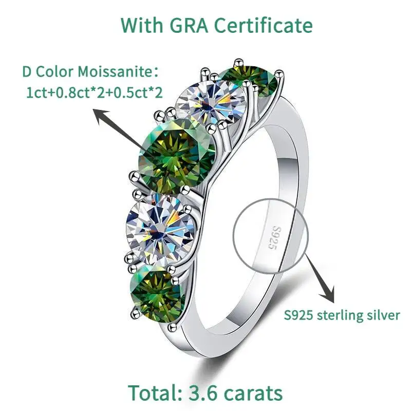 TY 3.6carat D Color Real Moissanite Ring For Women Lab Diamond 100% S925 Sterling Silver Wedding Band With GRA Fine Jewelry Gift
TY 3.6carat D Color Real Moissanite Ring For Women Lab Diamond 100% S925 Sterling Silver Wedding Band With GRA Fine Jewelry Gift