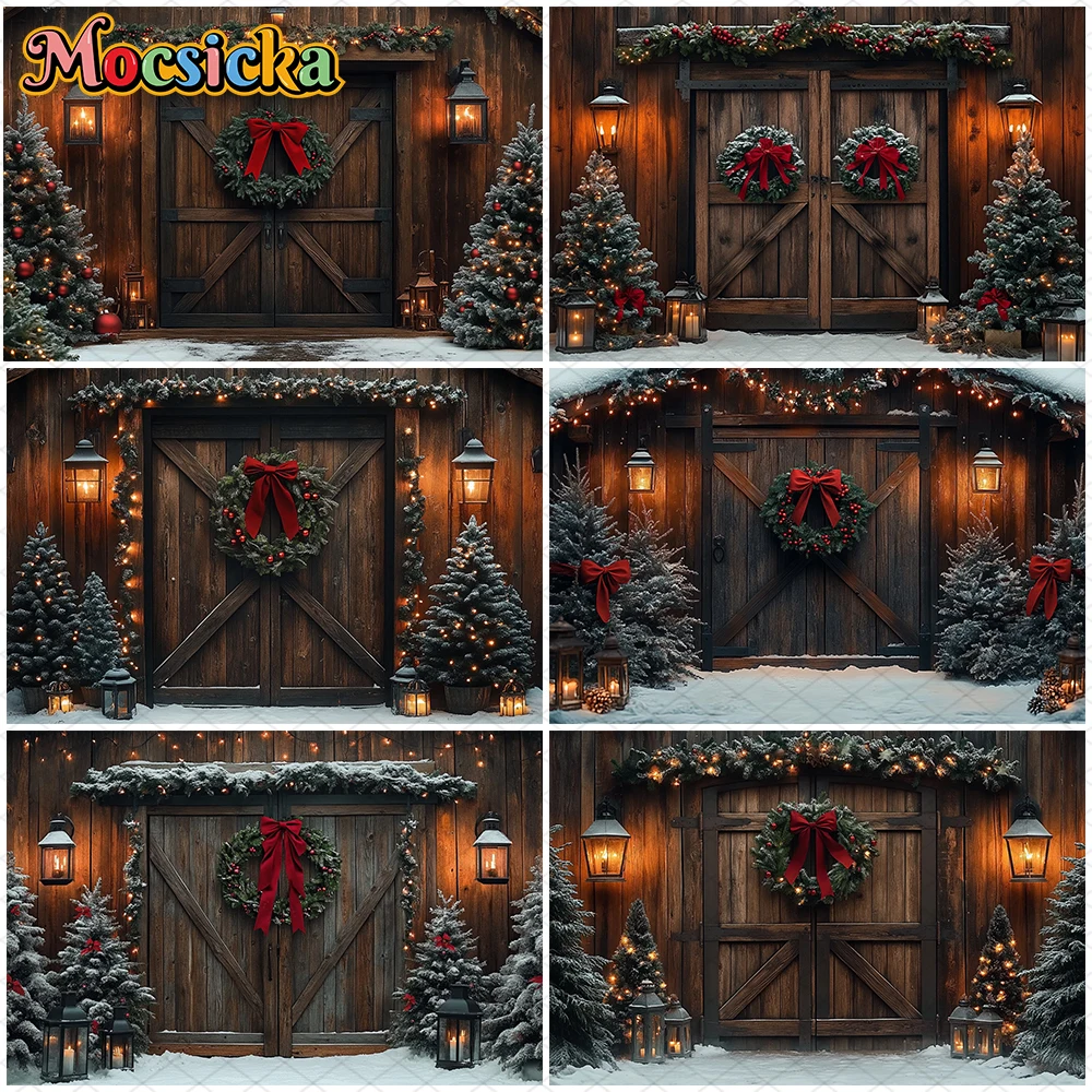 Mocsicka Photography Background Christmas Decor Photo Backdrop Green Xmas Tree Vintage Wooden House Door Pattern Shooting Banner
Mocsicka Photography Background Christmas Decor Photo Backdrop Green Xmas Tree Vintage Wooden House Door Pattern Shooting Banner