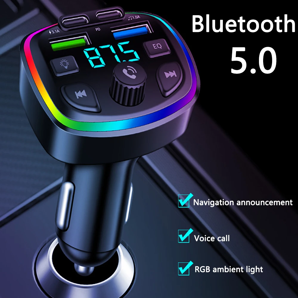 Car Charger Car Bluetooth MP3 FM Transmitter Hands Free 3.1A Dual USB Port PD Charging Auto Cigarette Lighter Car Interior Parts
Car Charger Car Bluetooth MP3 FM Transmitter Hands Free 3.1A Dual USB Port PD Charging Auto Cigarette Lighter Car Interior Parts