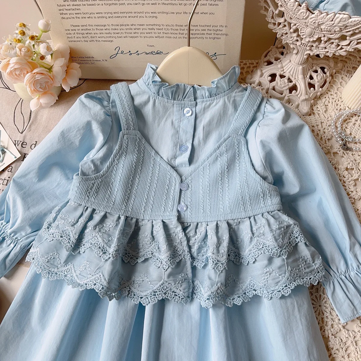 Spring Autumn Girls' Dress Set Fashion Outfit New Children's Pure Cotton Long sleeved Shirt Skirt+Tank Top Two piece Set
Spring Autumn Girls' Dress Set Fashion Outfit New Children's Pure Cotton Long sleeved Shirt Skirt+Tank Top Two piece Set