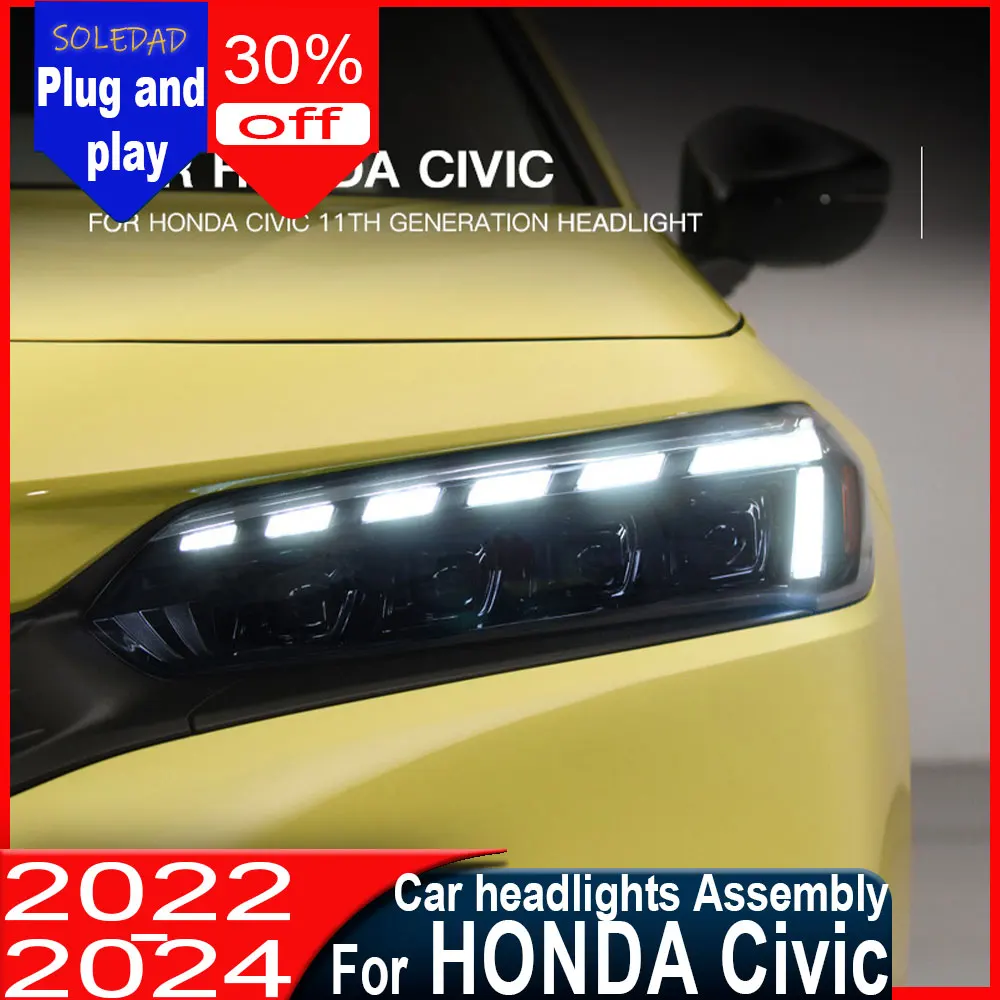 Car Styling Head Lamp for Honda Civic 2022-2025 Headlight Projector Lens Dynamic Signal LED Headlights Automotive Accessories
Car Styling Head Lamp for Honda Civic 2022-2025 Headlight Projector Lens Dynamic Signal LED Headlights Automotive Accessories