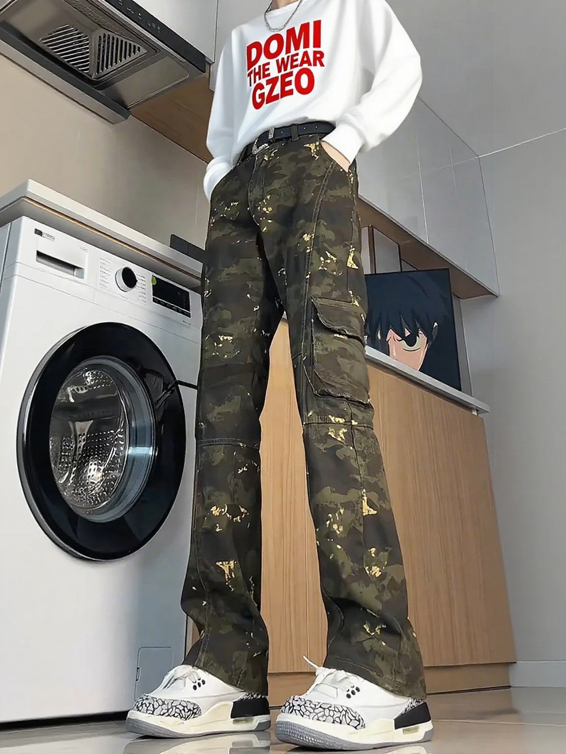 Tall Men's Camouflage Jeans Straight Leg Wide Leg Micro Flared Pants Narrow Version American Street Style Woodcutters
Tall Men's Camouflage Jeans Straight Leg Wide Leg Micro Flared Pants Narrow Version American Street Style Woodcutters