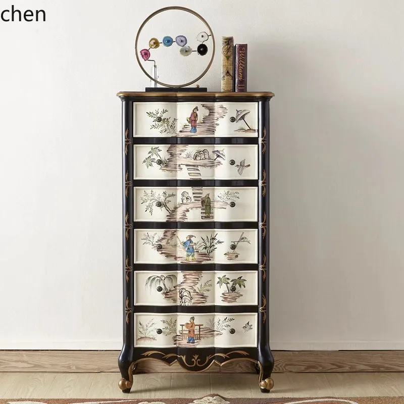 ZML hand-painted chest chest drawer storage solid wood painted art retro decorative cabinet
ZML hand-painted chest chest drawer storage solid wood painted art retro decorative cabinet