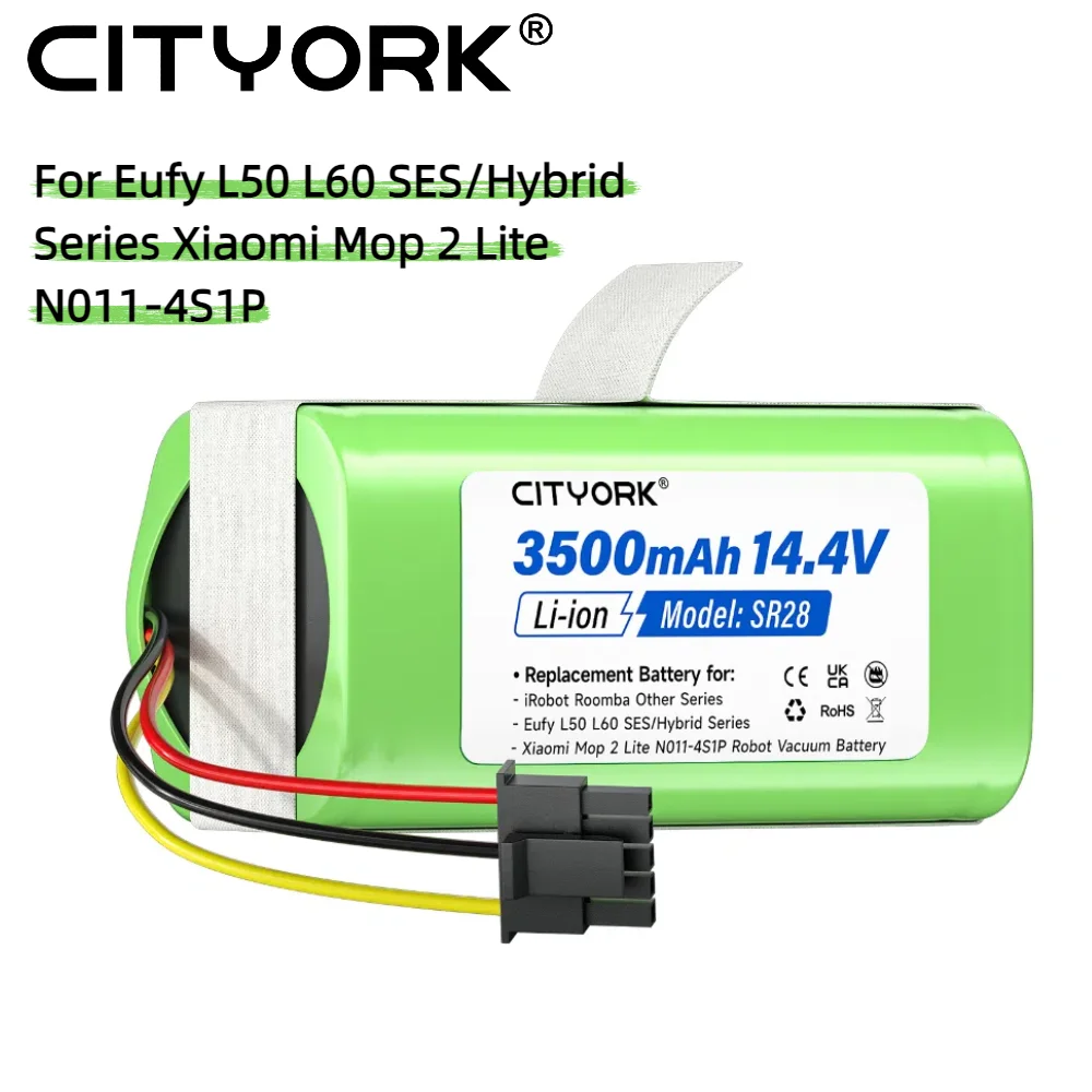 14.4V 3500mAh Robot Vacuum Battery For Eufy L50 L60 SES/Hybrid Series Xiaomi Mop 2 Lite N011-4S1P Li-ion Battery
14.4V 3500mAh Robot Vacuum Battery For Eufy L50 L60 SES/Hybrid Series Xiaomi Mop 2 Lite N011-4S1P Li-ion Battery