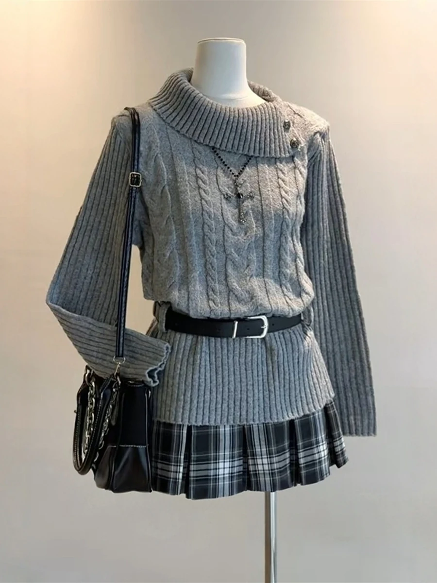 ay Korean Sle Women's Knitted Sweater Crew Ne Pullover Slimming Waist Design Autumn Winter Faion Casual Soft Knitwear
ay Korean Sle Women's Knitted Sweater Crew Ne Pullover Slimming Waist Design Autumn Winter Faion Casual Soft Knitwear