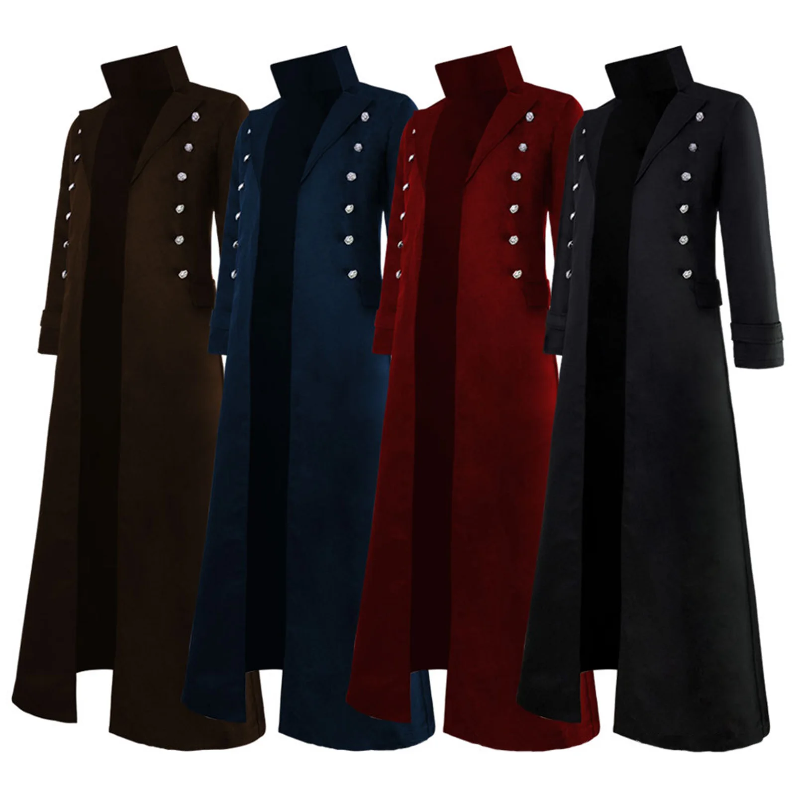 Medieval Renaissance Gothic Double Breasted Steampunk Long Trench Coat Victorian Tailcoat Vintage Stage Costumes for Halloween
Medieval Renaissance Gothic Double Breasted Steampunk Long Trench Coat Victorian Tailcoat Vintage Stage Costumes for Halloween