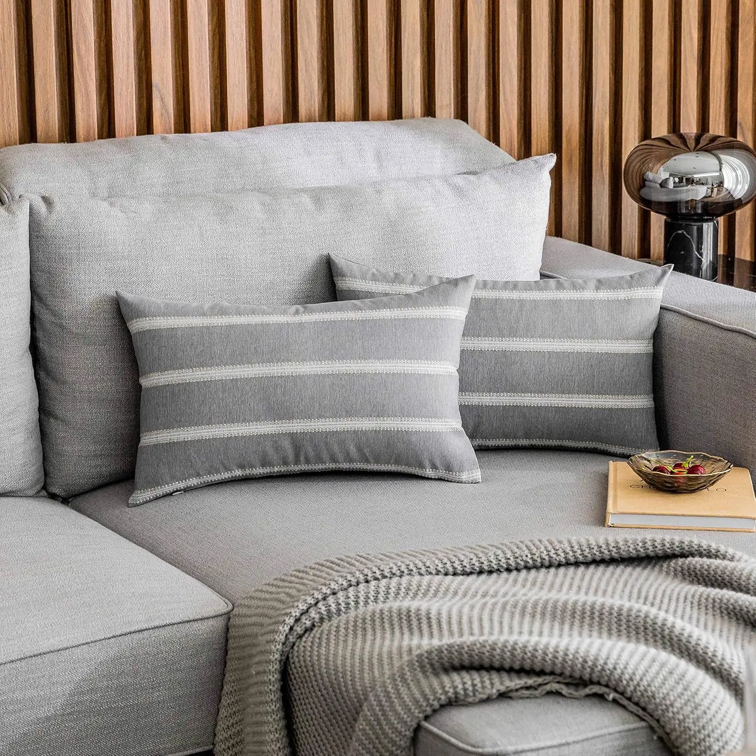 Gray Pillow Covers Super Soft Striped Pillowcases For Living Room Senior Man Holidays, 2 Pieces, 12X20 Hes(30X50 Cm), Grey
Gray Pillow Covers Super Soft Striped Pillowcases For Living Room Senior Man Holidays, 2 Pieces, 12X20 Hes(30X50 Cm), Grey