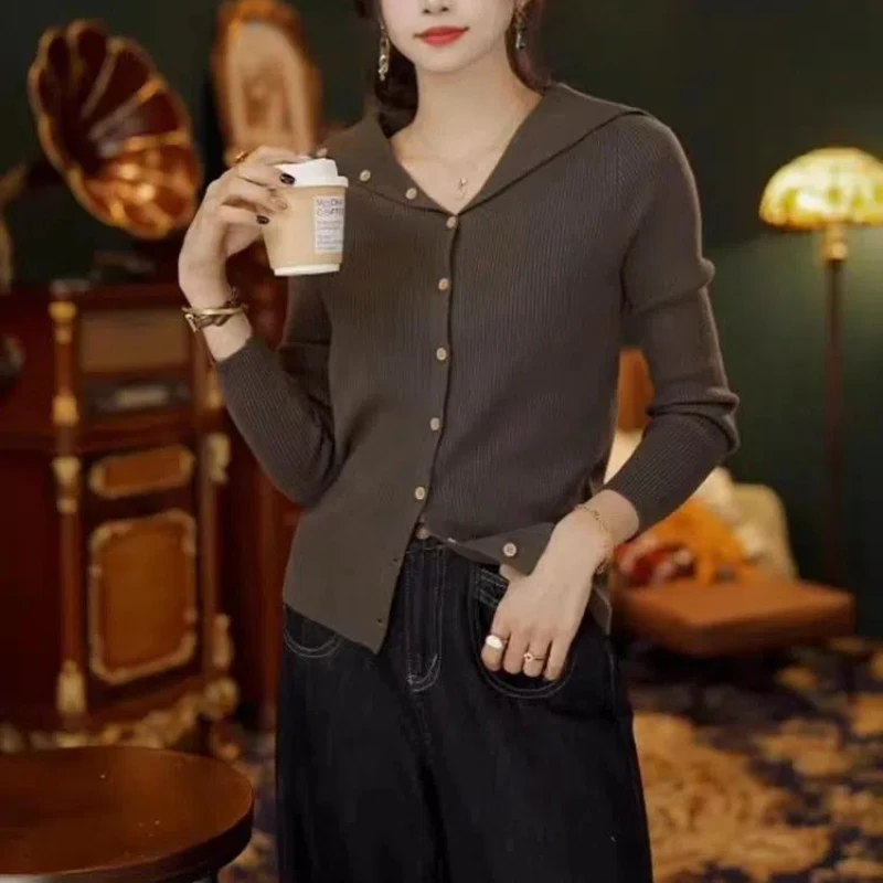 Temperament Sping Autumn New Sweaters Coats Women Solid V-Neck Single Breasted Fashion Elegant Long Sleeve Cardigan Knitted Tops
Temperament Sping Autumn New Sweaters Coats Women Solid V-Neck Single Breasted Fashion Elegant Long Sleeve Cardigan Knitted Tops